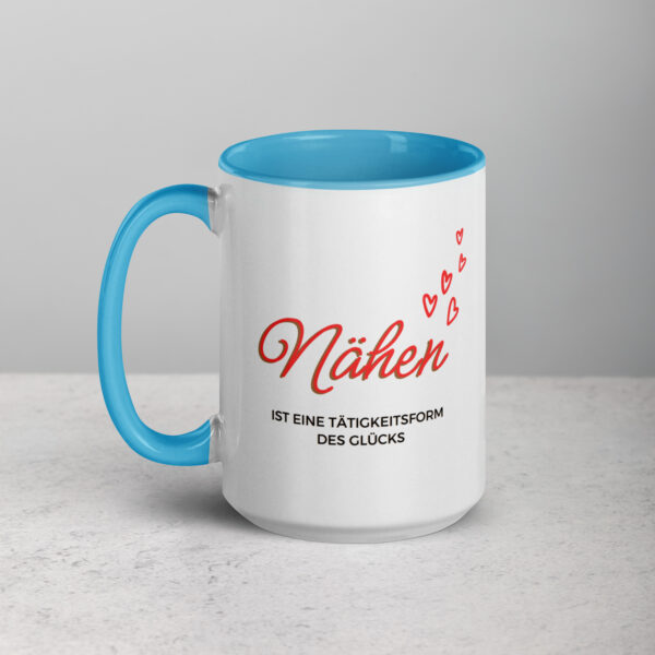 Tasse "Nähen ist eine Tätigkeitsform des Glücks" in deiner Lieblingsfarbe und Wunschgröße – Bild 20