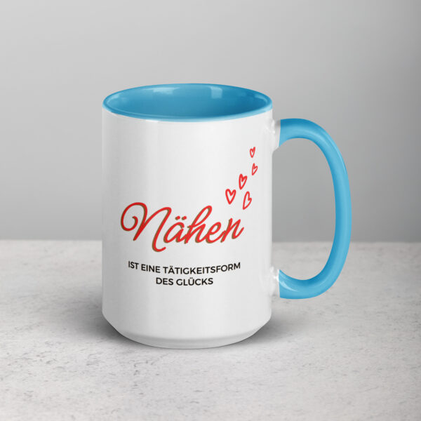 Tasse "Nähen ist eine Tätigkeitsform des Glücks" in deiner Lieblingsfarbe und Wunschgröße – Bild 21