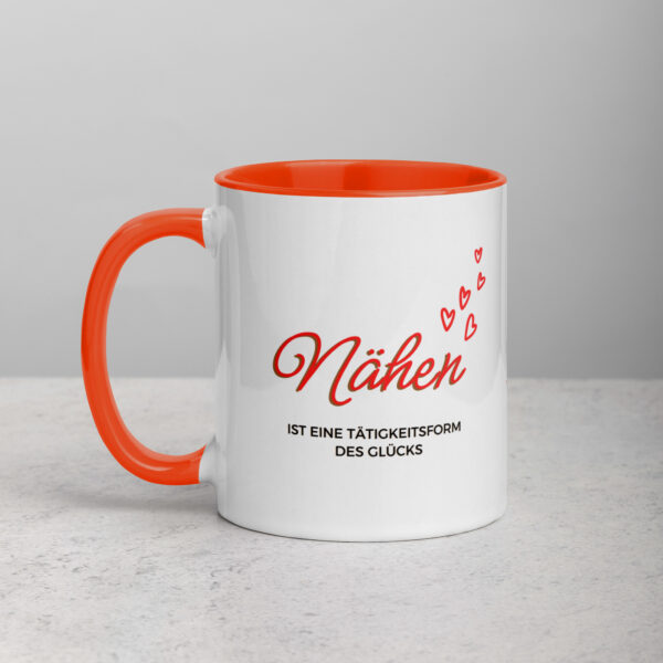 Tasse "Nähen ist eine Tätigkeitsform des Glücks" in deiner Lieblingsfarbe und Wunschgröße – Bild 14
