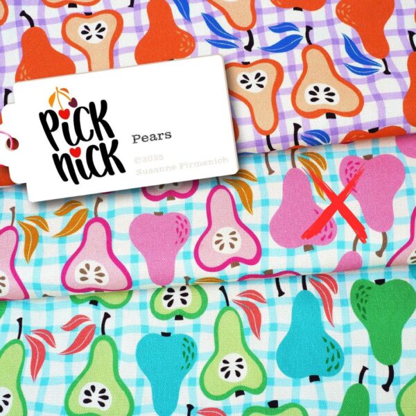Bio Jersey Picknick pears pink türkis