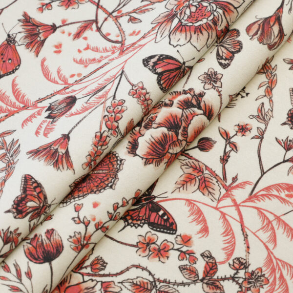 Single Jersey Stoff - Papillon rot