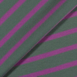 Bio Stretch Jersey Streifen Vintage Green Soft Grape