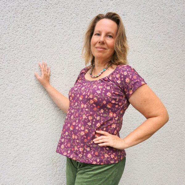 Bambus Jersey Chintz Bloom Purple – Bild 3