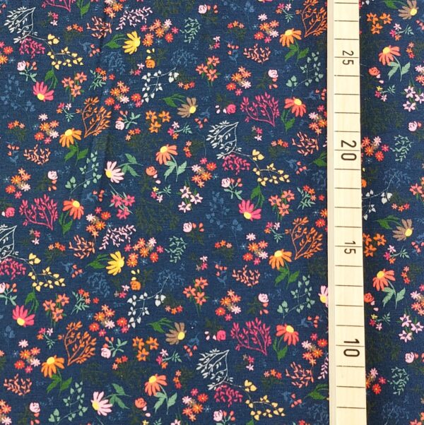 Bambus Jersey Ditsy Floral Navy