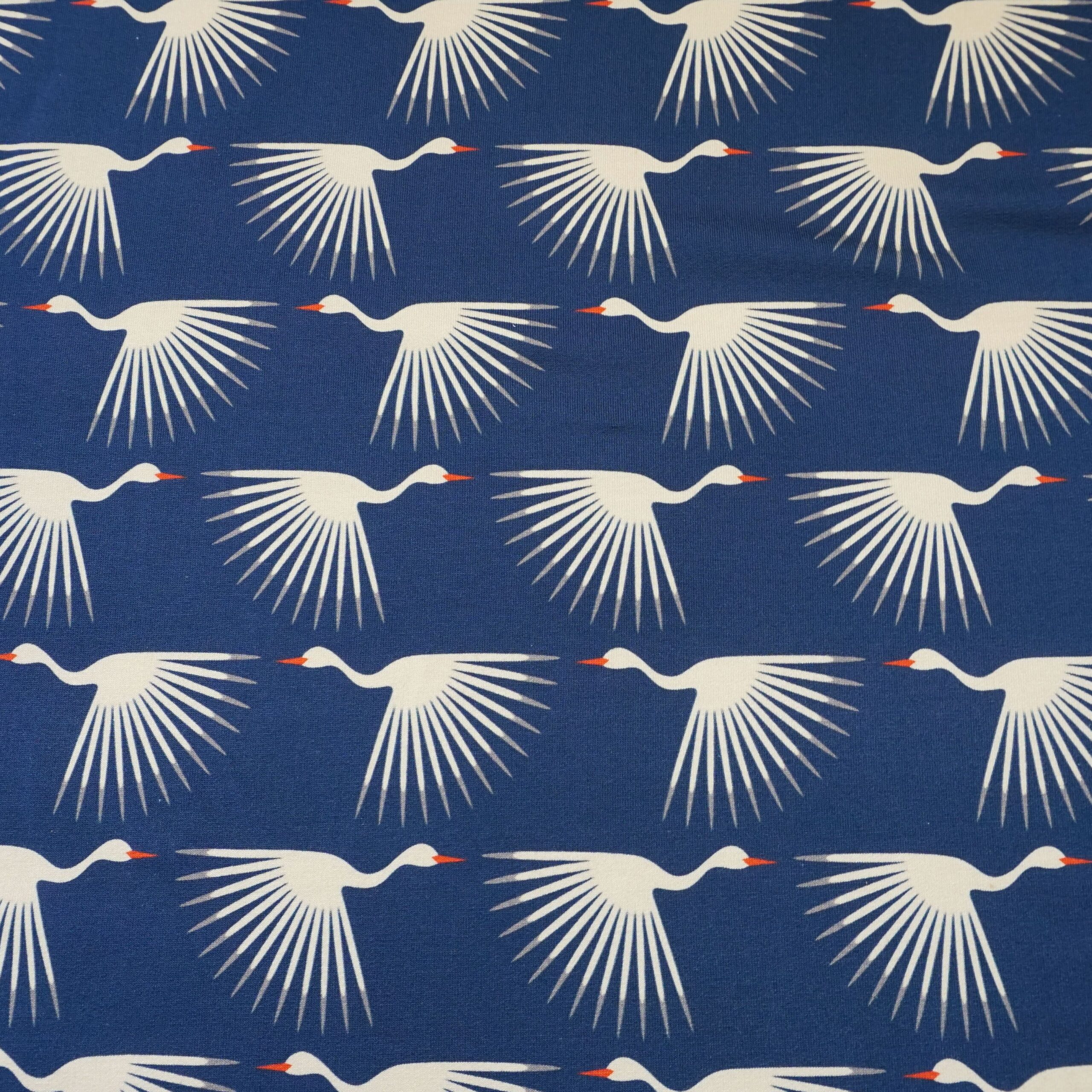 French Terry Kranichflug dark blue sky