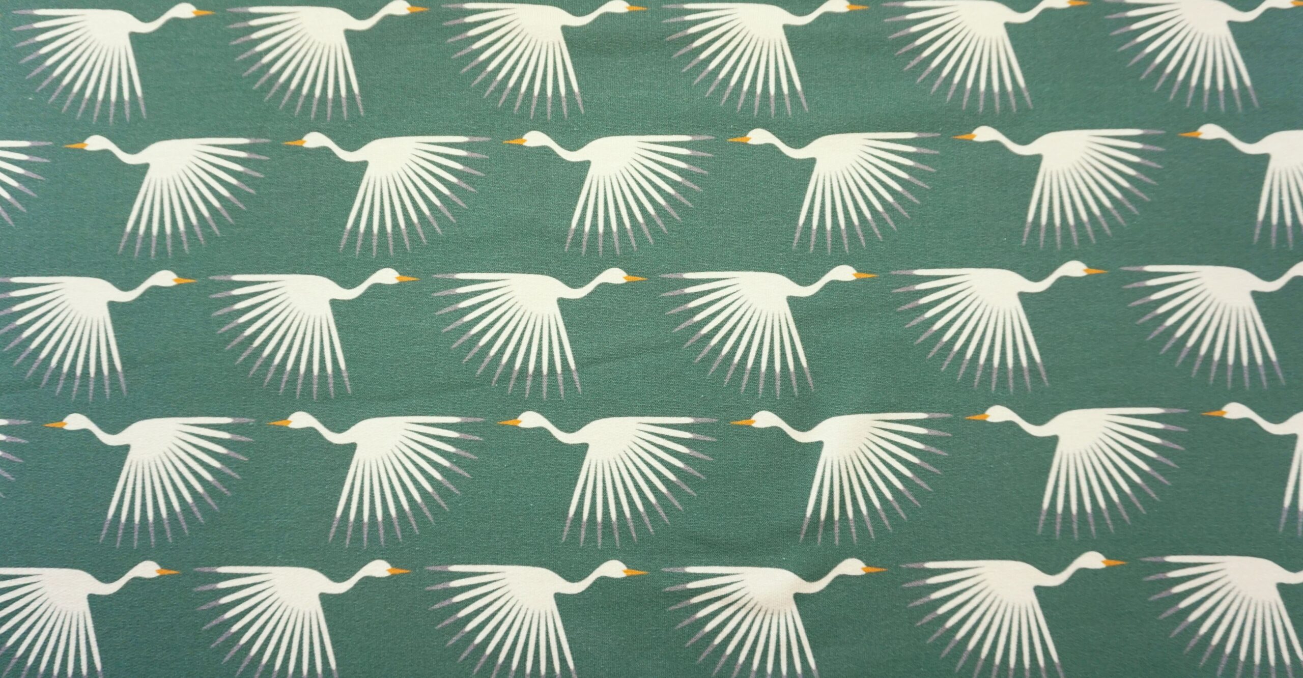 French Terry Kranichflug olive sky – Bild 2