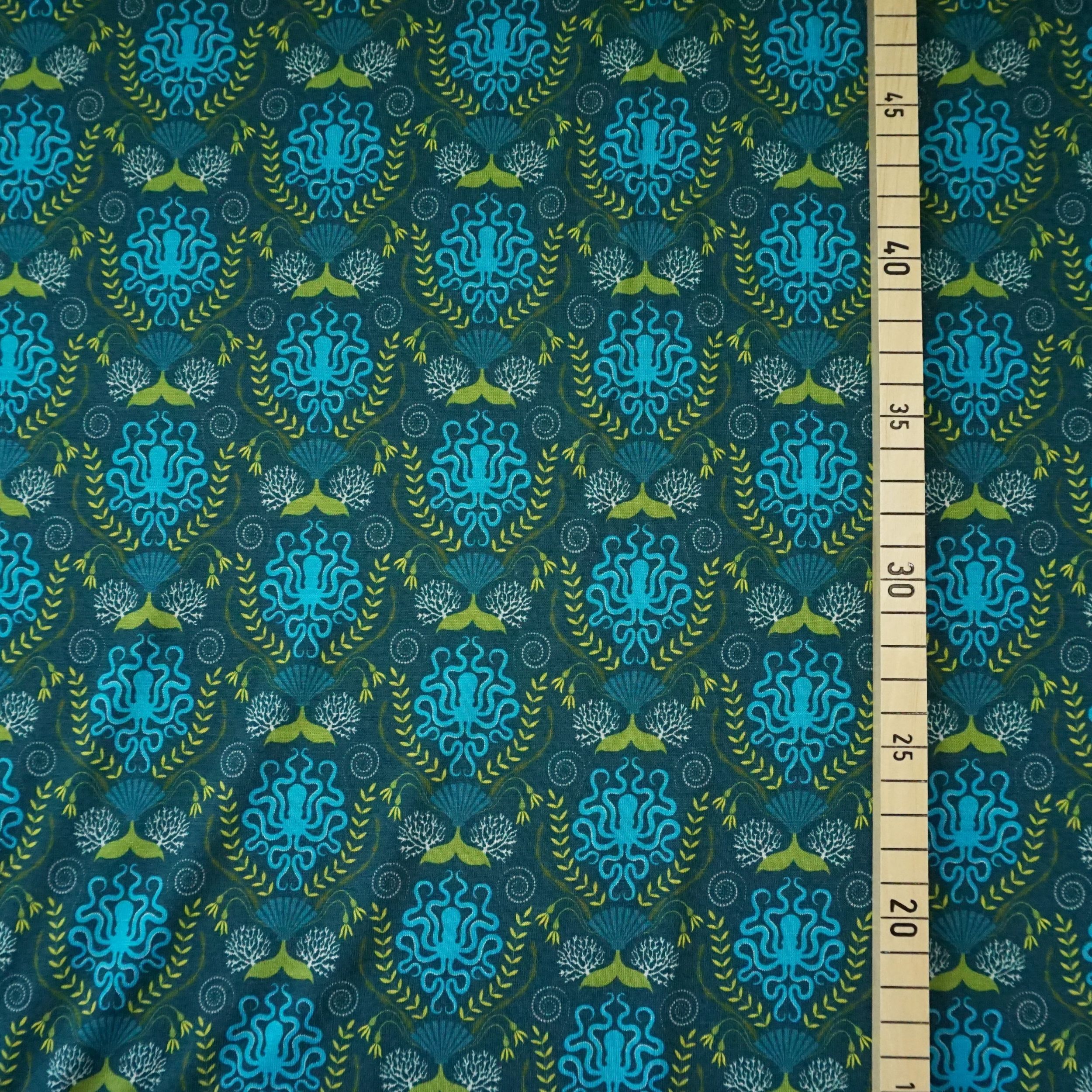 Bambus Jersey Nautical Damask Navy – Bild 3