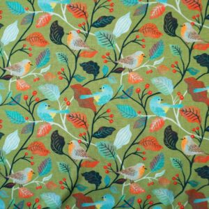 Bambus Jersey Winter Birds Green