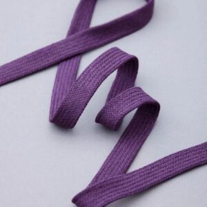 Flat Cotton Cord 10 mm Flachkordel PLUM