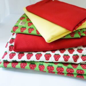 Paket Jersey Bündchen ERDBEERLIEBE Eigenproduktion Stoffonkel 4 m